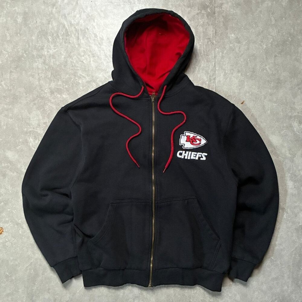 2000s Vintage Kansas City Chiefs Heavyweight Black Hoodie -L